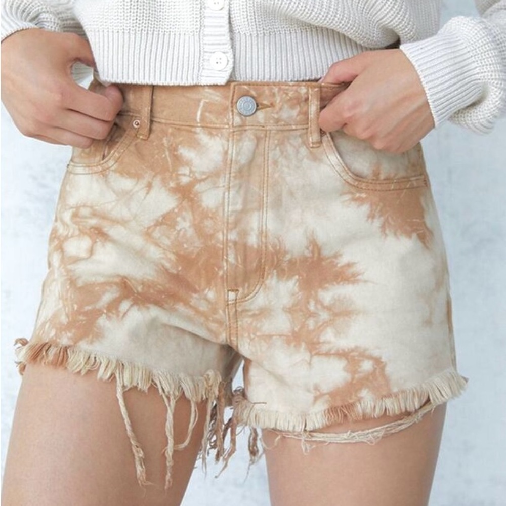 Pacsun Ultra High Rise Tie Dye Denim Shorts